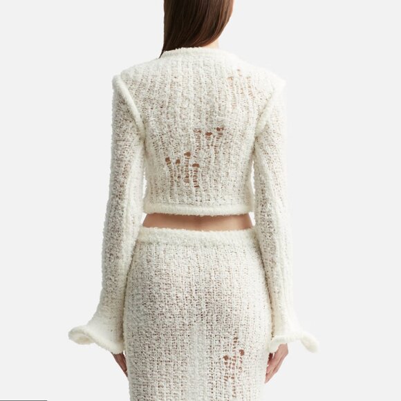 Acne Studios Off White Wool Cardigan - Picture 4 of 13